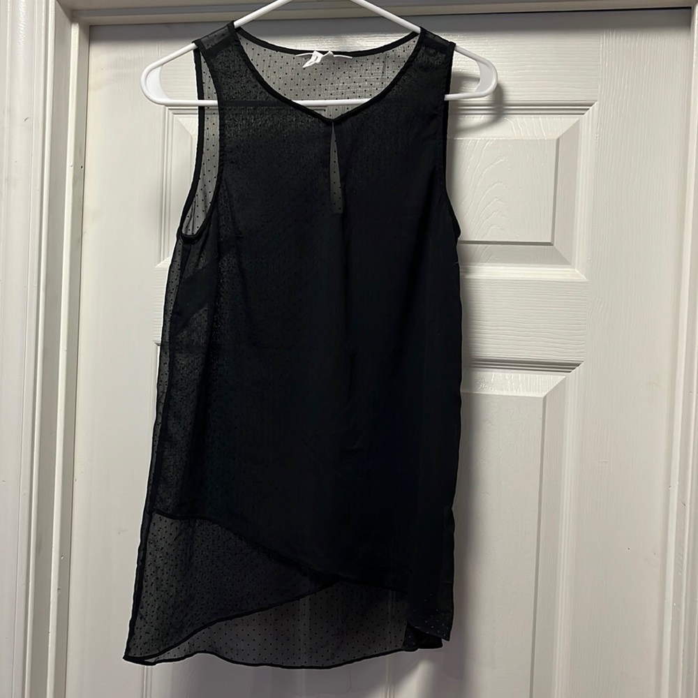 XS, BCBGeneration, sheer top, with key hole neck.